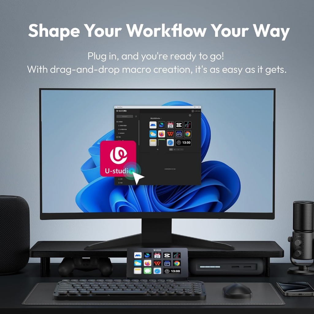 Ulanzi D200 Bàn điều khiển chuyên dụng cho Streamer tích hợp 13 phím điều chỉnh setup dễ dàng cho PC và Mac - Image 5